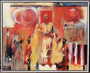 Dick Tasma - Zangers, olieverf op doek (mooi ingelijst, zeer groot) kopen? Bied vanaf 325!