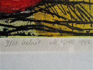 Lukie de Bree - Willem de Kooning Academie - Gesigneerde Zeefdruk "abstracte Compositie" kopen? Bied vanaf 10!