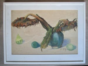 Ger Langeweg - Grote ingelijste pasteltekening kopen? Bied vanaf 65!