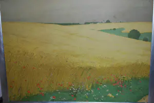 Hans Richard von VOLKMANN - Glooiend graanveld met klaprozen - zeer grote, ingelijste kleurenlitho uit 1901 kopen? Bied vanaf 75!