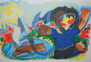 John Lie a Fo - Joyeux enfant - zeefdruk, oplage 50 kopen? Bied vanaf 45!