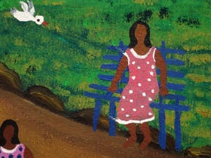 Niet of onleesbaar gesigneerd - Vrolijke Braziliaanse naieve kunst "Kinderen in het Park" gesigneerd kopen? Bied vanaf 1!