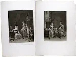 Pierre Audouin - Lot van twee kopergravures, Twee scènes met militairen vendu pour 20€ !
