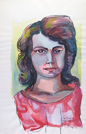 Joe Wols - Aquarel op papier, Portret Tini Bonk kopen? Bied vanaf 1!