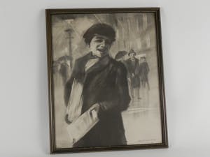 Egbert Oudendag - Kranten verkoper in de regen kopen? Bied vanaf 1!