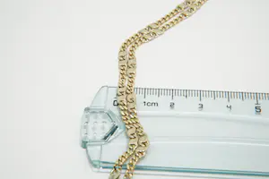 47- Zo goed als nieuw relatief lang 14 karaat gouden bicolor gourmette collier kopen? Bied vanaf 560!