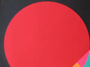 Eugenio Carmi - Compositie met rode cirkel - Zeefdruk kopen? Bied vanaf 40!