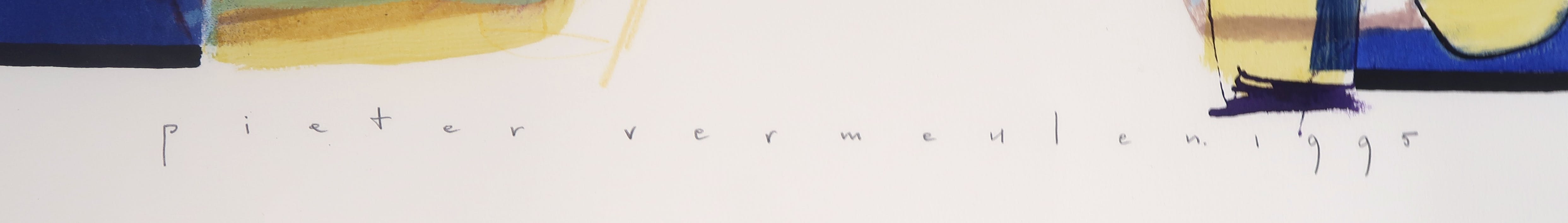 Pieter Vermeulen - Gemengde techniek op papier, Z.T. - Ingelijst kopen? Bied vanaf 1!