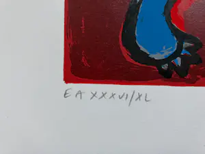 Corneille - Corneille - Prachtige ingelijste Corneille (1922-2010) - Chat et Oiseau, 1996 kopen? Bied vanaf 175!