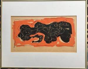 Pavel Husa - Abstract figuur, gesigneerd en ingelijst kopen? Bied vanaf 40!