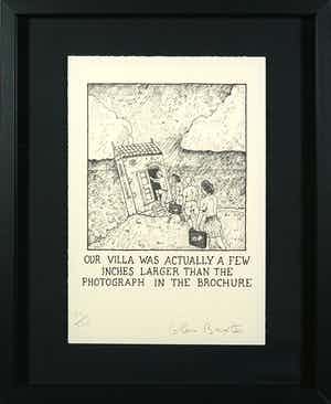 Glen Baxter - Litho, Our villa was (...) - Ingelijst verkocht voor € 1!
