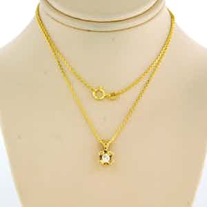 14k gouden collier met een solitair hanger bezet met Bolsjewiek geslepen diamant verkocht voor € 190!