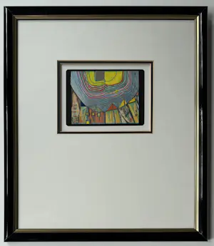 Friedensreich Hundertwasser - offsetprint met prägedruk | 'Sonnenuntergang 603A | 1966 kopen? Bied vanaf 20!
