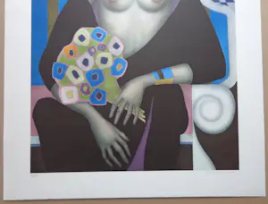 Jef van Tuerenhout - HALFNAAKTE VROUW / KLEURZEEFDRUK / 80x60cm / SIG kopen? Bied vanaf 95!