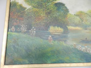 Rene De Coninck - Landschap met visser kopen? Bied vanaf 95!