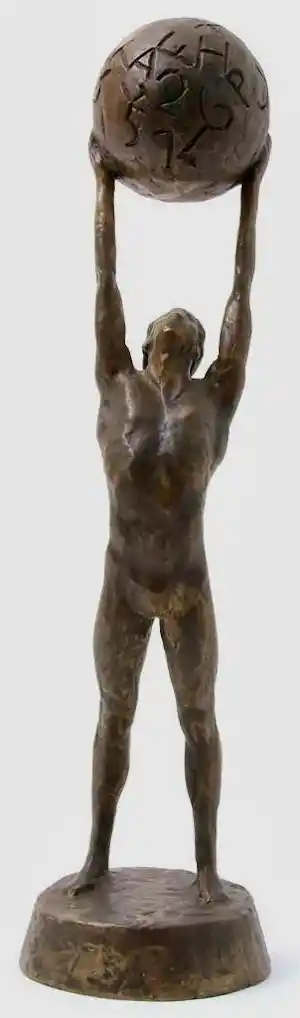 Kees Verkade - Bronzen sculptuur: "Trophée des chiffres et des lettres" - 1991 verkauft für € 1999!
