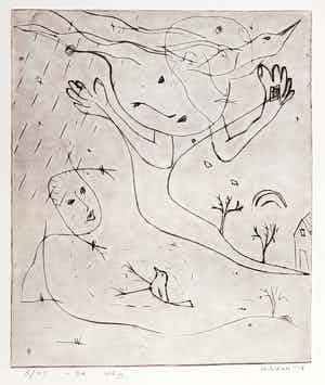 Henk Visch - Ets, De weg.... verkocht voor € 35!