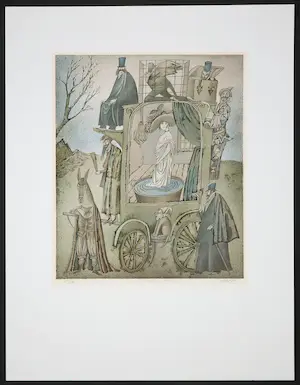 Adolf Born - Litho, De koets kopen? Bied vanaf 500!