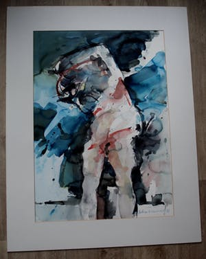 Robert Terwindt - Aquarel - naakte dame - 1987 kopen? Bied vanaf 350!