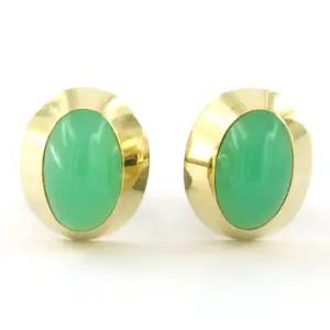 14k geel gouden oorknoppen bezet met chrysopraas – 5.7 gram kaufen? Bieten Sie von 410!