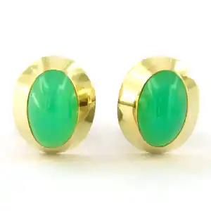 14k geel gouden oorknoppen bezet met chrysopraas – 5.7 gram kaufen? Bieten Sie von 410!