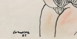 Corneille - Ingelijste pastel- en viltstifttekening, Femme et chat noir kopen? Bied vanaf 1!