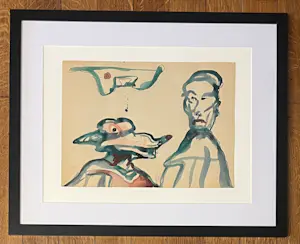 Buy Lucebert - Originele ingelijste aquarel - 1973? Bid from 2500!