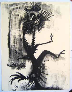 Jan Nieuwenhuijs - "Vampyr"-litho - 1948 Reflex I - oplage 10 ex - zeldsaam verkocht voor € 225!
