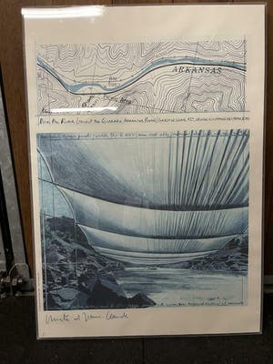 Christo - Over the river - Grote Litho in plexibox - handgesigneerd kopen? Bied vanaf 650!