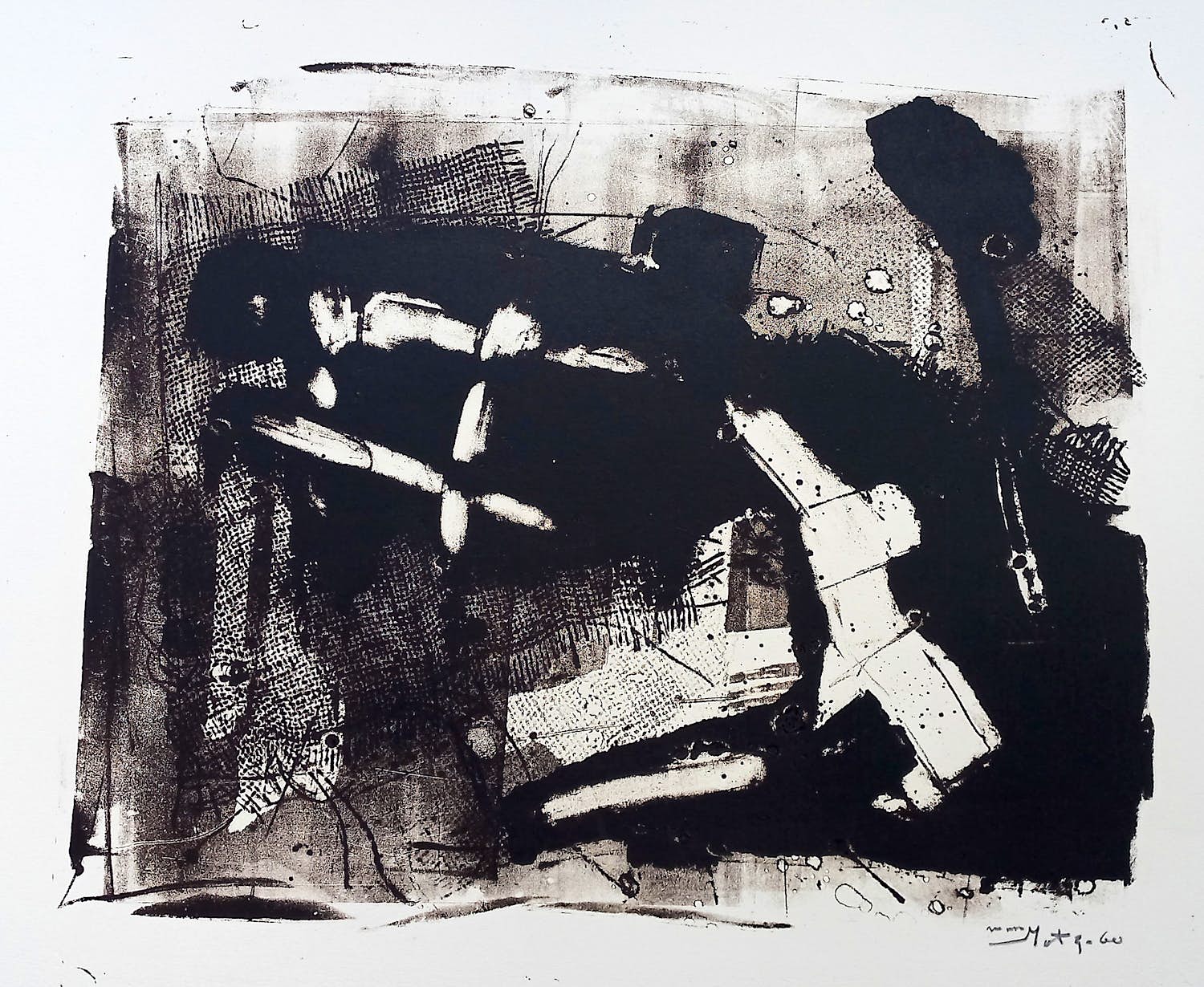 Wim Motz - Abstracte compositie, litho verkocht voor € 35!