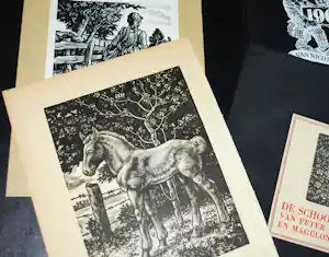 Nico Bulder - houtgravure Veulen & 3 boekwerken verkauft für € 45!