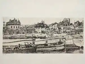 Pieter Dupont - 1896 - Seinekade met schuiten verkauft für € 60!