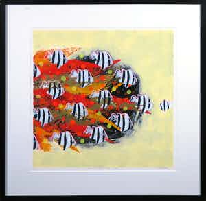 Gino Sauerbier - Zeefdruk, When the moment comes - Ingelijst verkocht voor € 40!