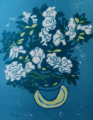 Jan van Keulen - Kleurenlitho: Stilleven met bloemen kopen? Bied vanaf 25!