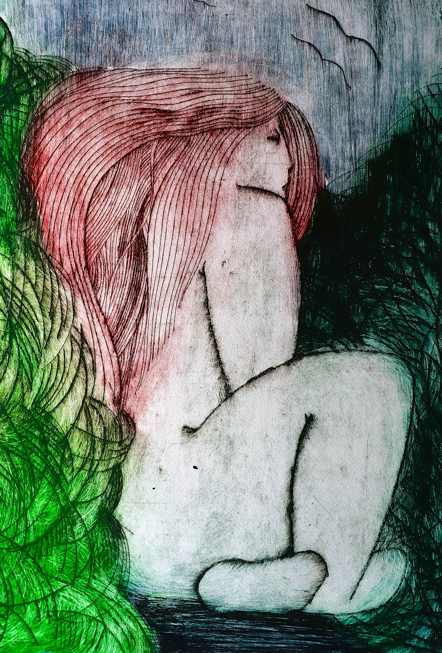 Paul Elshout - Brabants beeldhouwer - handgekleurde litho "kwetsbaar" - kleine oplage (30) kopen? Bied vanaf 47!