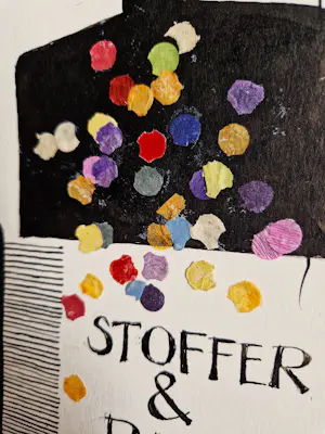 Frits Müller - Originele gemengde techniek voor boekomslag "stoffer en blik" jeroen Brouwers kopen? Bied vanaf 78!