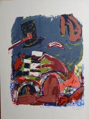 John Lie a Fo - REVE NOIR / KLEURLITHO / 70x50cm / SIG / 1988 kopen? Bied vanaf 30!