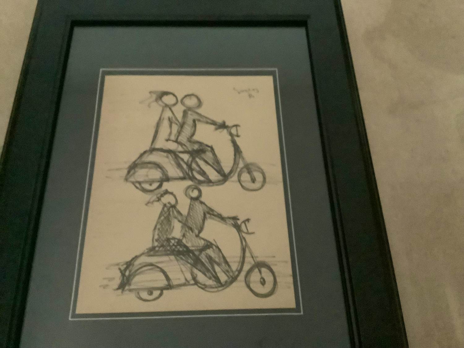 Siep van den Berg - Koopje : Origineel werk , titel scooters . Gesigneerd en ingelijst verkocht voor € 50!