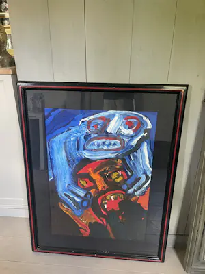 Bengt Lindstrom - gouache tête rouge tête bleue kopen? Bied vanaf 1200!