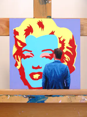 Gerard Boersma - Marilyn (Man genietend van schilderij Andy Warhol) kopen? Bied vanaf 125!