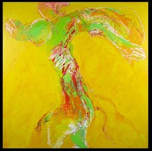 Franscz Witte - Acryl op doek, Abstract (geel) kopen? Bied vanaf 1!