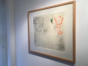 Arno Kramer - ZT - Originele tekening - potlood, krijt, aquarel - Ingelijst kopen? Bied vanaf 450!