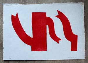 Klaas Gubbels - Houtdruk: Rode kan + gratis affiche Gubbels 85 jaar - 2018 kopen? Bied vanaf 395!