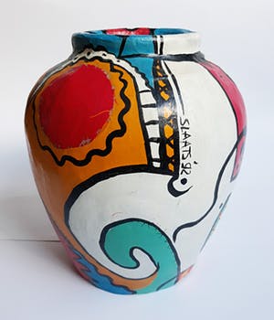 Miriam Slaats - Vaas, beschilderd karton/papier maché kopen? Bied vanaf 195!