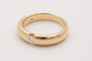 2566 - Elegante diamanten rosé-gouden dames solitairring - 0.15ct - 14krt goud kopen? Bied vanaf 280!