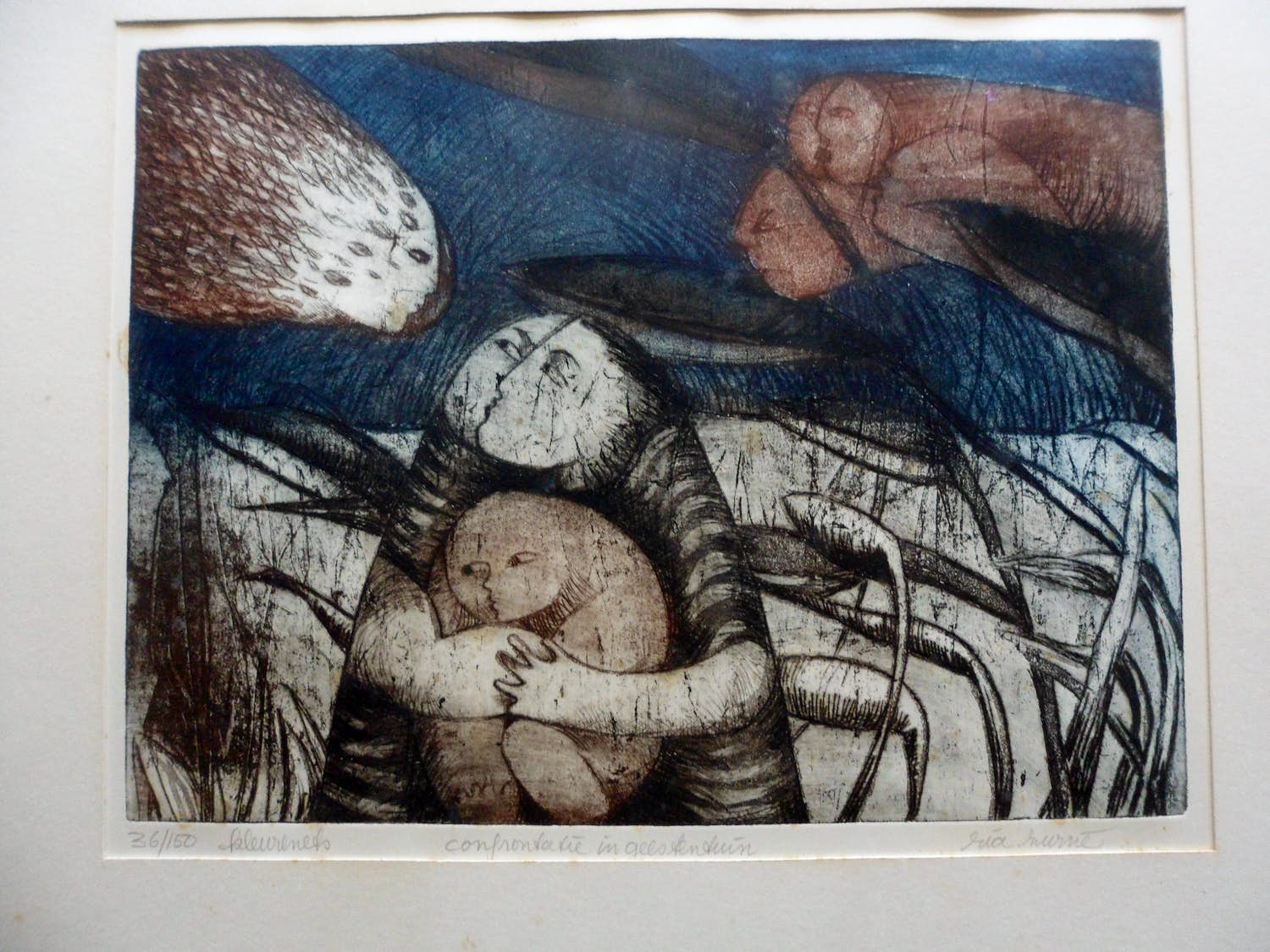 Ria Zurne - kleurenets 'Confrontatie in de geestentuin' kopen? Bied vanaf 25!