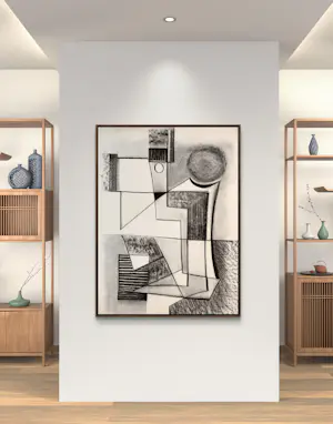 Silvin Bronkart - Sitzender Mann – Große abstrakte Komposition aus dem Jahr 1955 kopen? Bied vanaf 600!