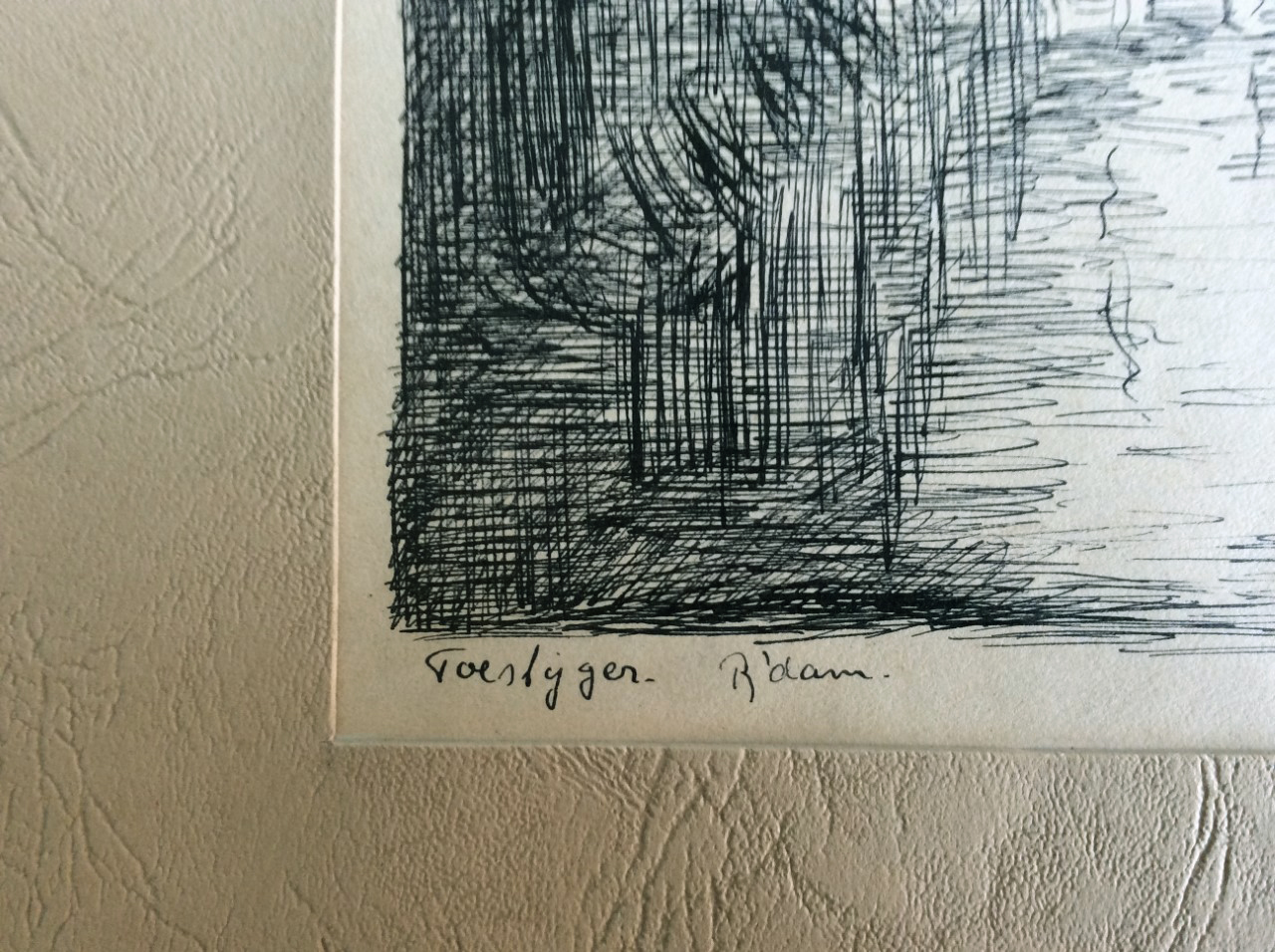 Niet of onleesbaar gesigneerd - Toestijger R'dam - pentekening kopen? Bied vanaf 1!