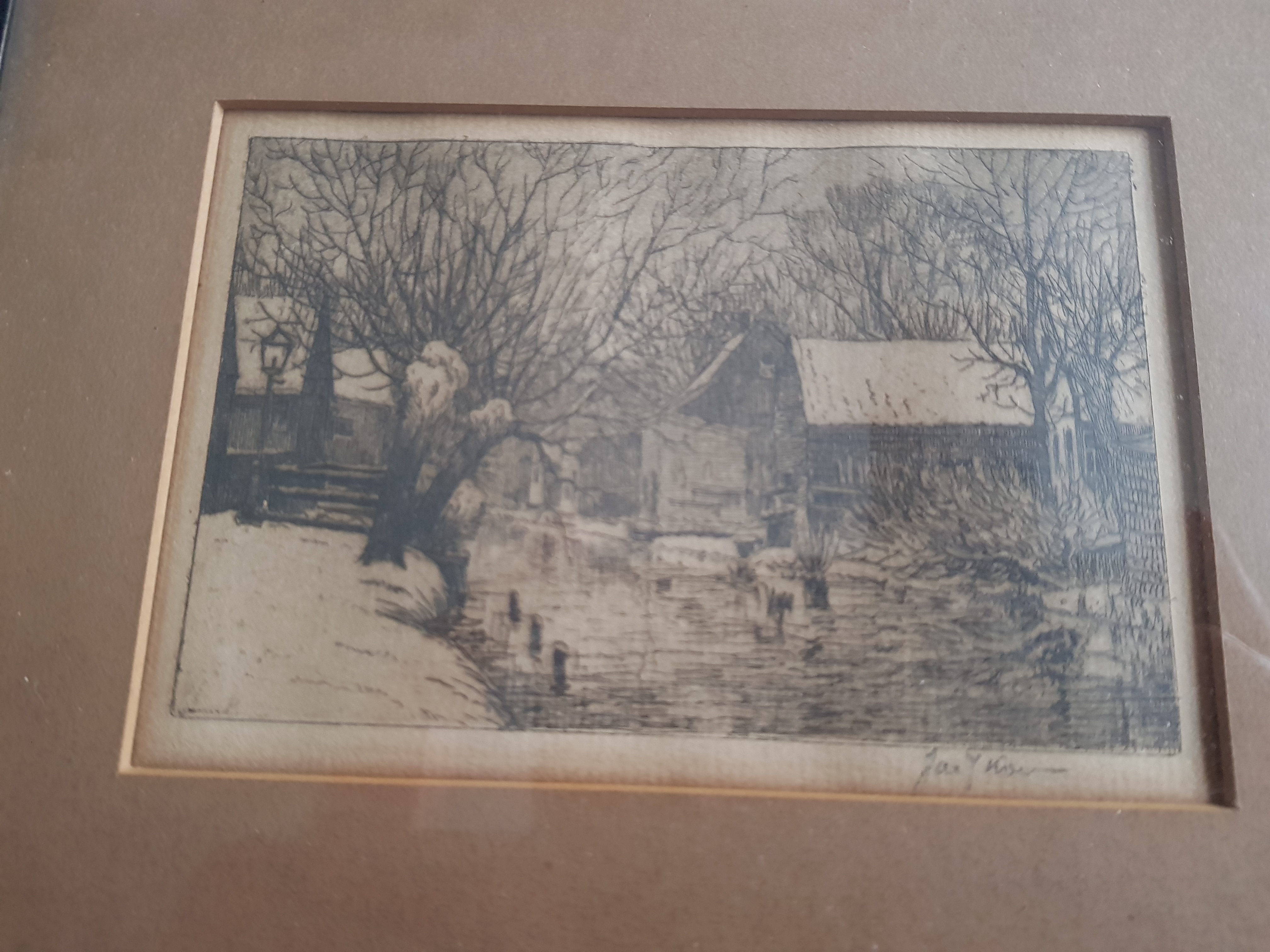 Jac. J. Koeman - Winters landschap - Holland aan het water kopen? Bied vanaf 10!