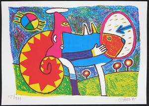 Clemens Briels - Zeefdruk, Kameleon kopen? Bied vanaf 1!